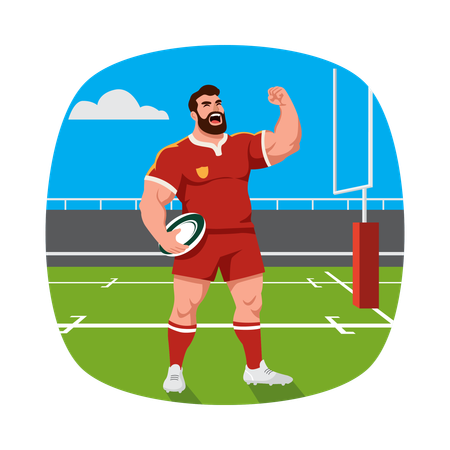 地面を全力疾走するサッカー選手  イラスト