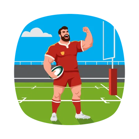 地面を全力疾走するサッカー選手  イラスト