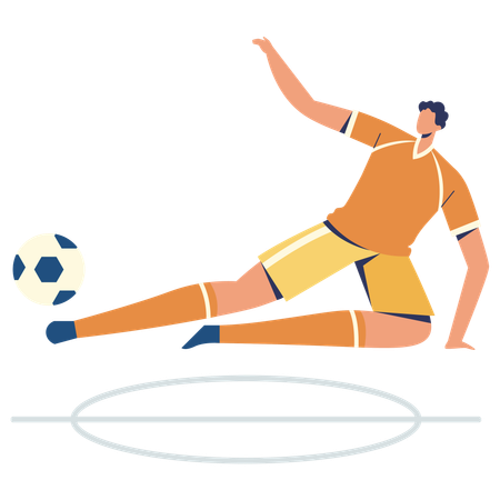 Football player using Slide tackle  Illustration