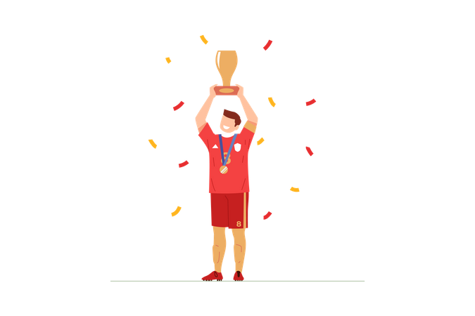 Football player winner  Illustration