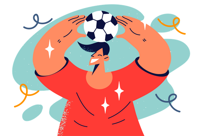 Football player with ball  Illustration