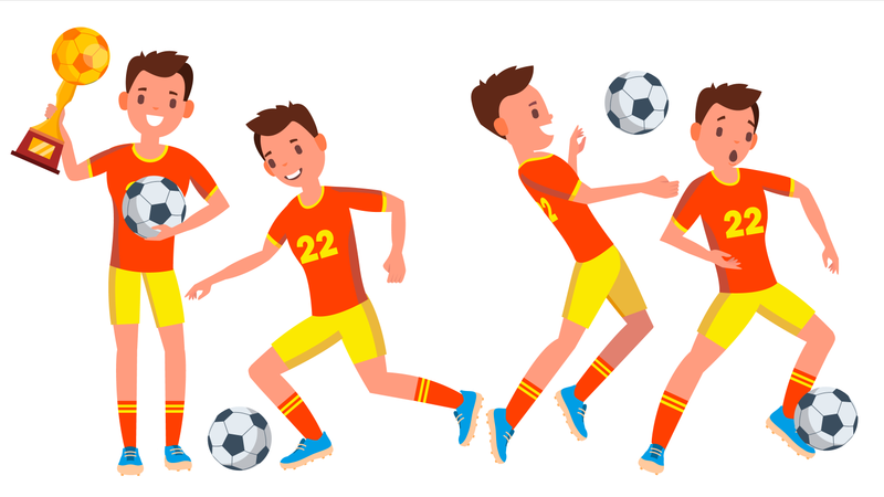 Football Player With Winning Gesture  Illustration