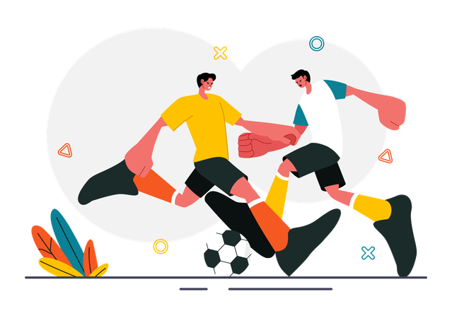 Football Players playing  Illustration