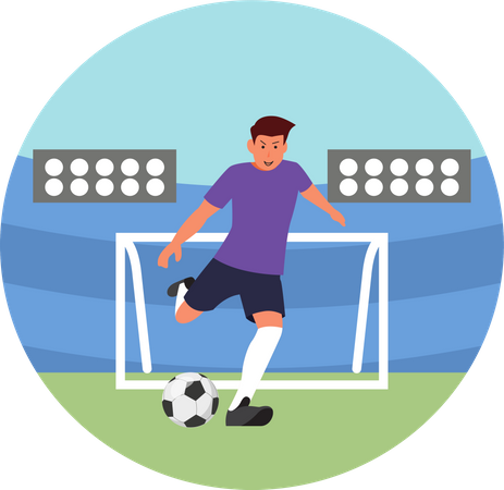 Football Playing  Illustration