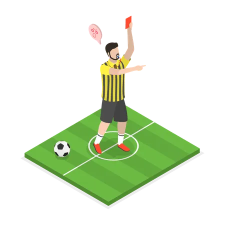 3 D Isometric Flat Vector Illustration Of Soccer Judge Football Referee Illustration