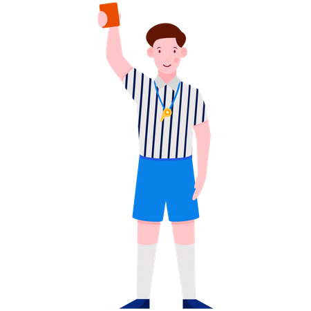 Football Referee Showing Red Card Illustration