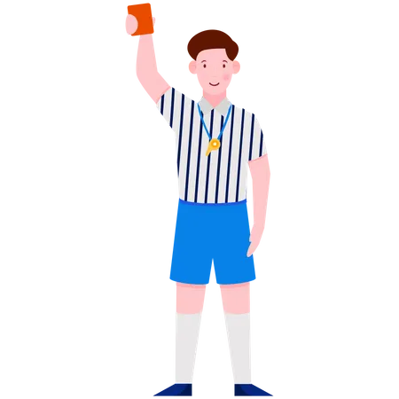 Football Referee Showing Red Card  Illustration