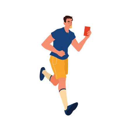 Football Referee Showing Red Card  Illustration