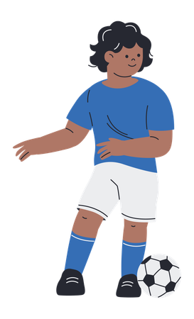 Footballspieler mit Fußball  Illustration