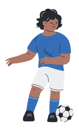 Footballspieler mit Fußball  Illustration