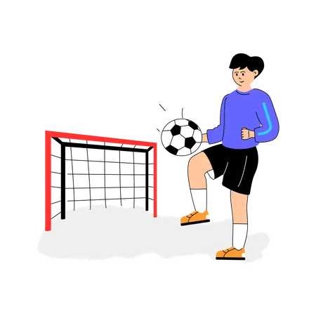 Football-Spieler, der Fußball spielt  Illustration