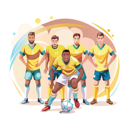 Football Team  Illustration