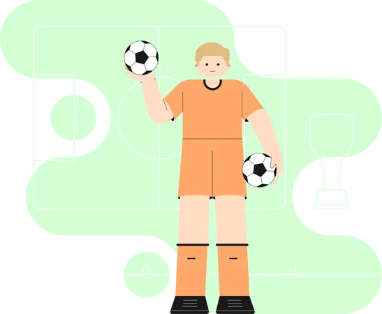 Soccer Player Flat Illustration Illustration