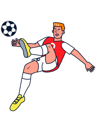 Footballer kicking ball Illustration