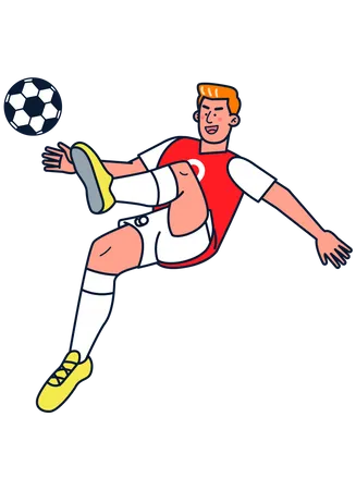 Footballer kicking ball  Illustration