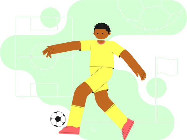 Footballer Kicking Ball  Illustration