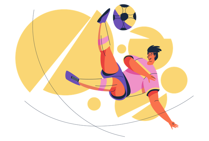 Footballer kicking ball  Illustration