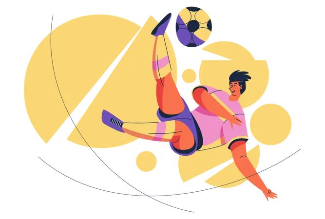 Footballer kicking ball  Illustration