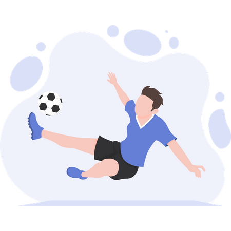 Footballer kicking football  Illustration