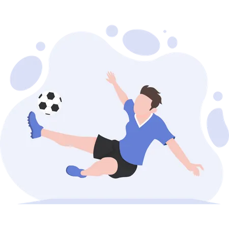 Footballer kicking football  Illustration