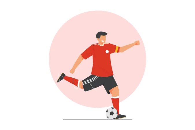 Footballer kicking the ball  Illustration