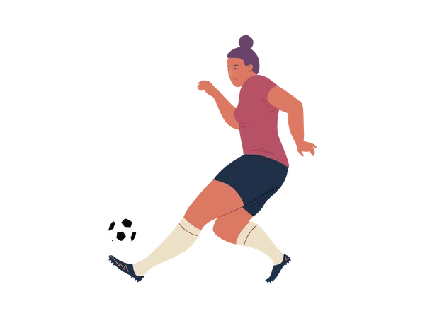 Footballer Player Dribbling ball Illustration