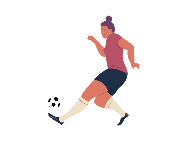 Footballer Player Dribbling ball  Illustration