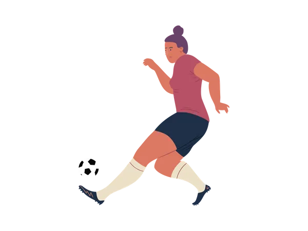 Footballer Player Dribbling ball  Illustration