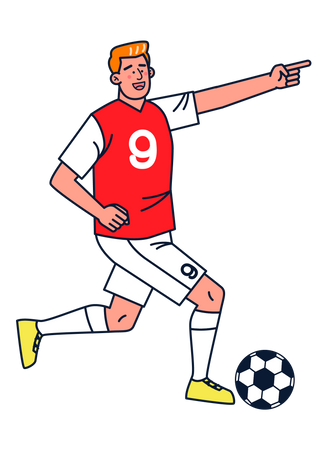 Footballer Playing football Illustration