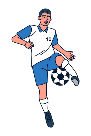 Footballer playing with ball Illustration
