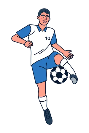 Footballer playing with ball  Illustration