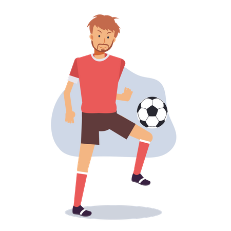 Footballer practicing  Illustration