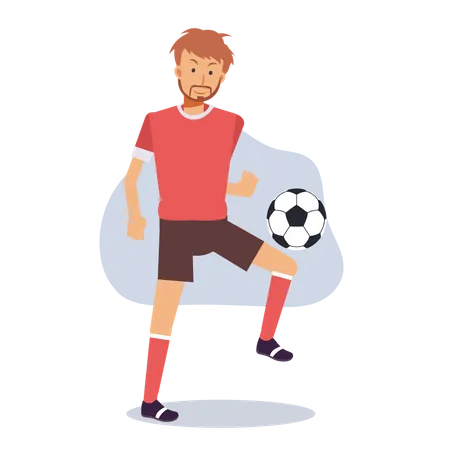 Footballer practicing  Illustration