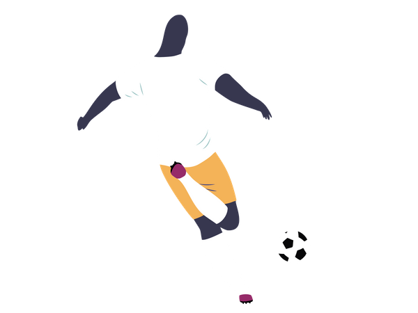 Footballer scoring goal Illustration