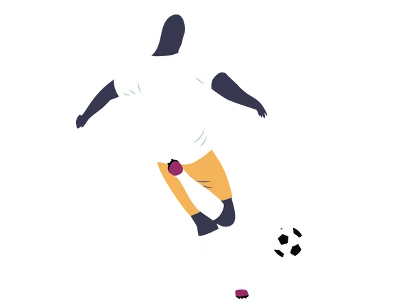 Footballer scoring goal  Illustration