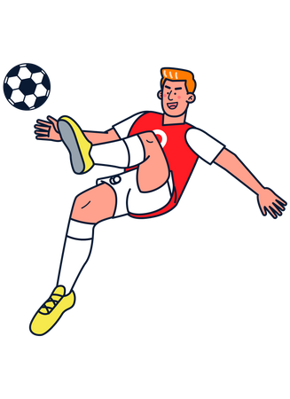 Footballeur, botter le ballon  Illustration