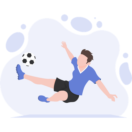 Footballeur, coup de pied au football  Illustration