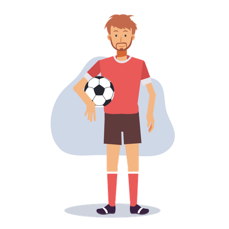 Footballeur masculin tenant le ballon  Illustration