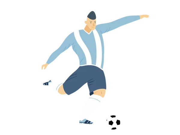 Ballon de dribble de footballeur masculin  Illustration