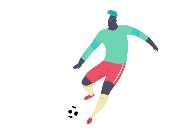 Footballeur professionnel jouant en match  Illustration