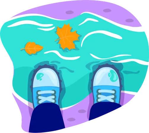 Footwear for walk in water stream Illustration