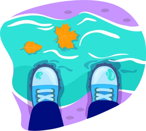 Footwear for walk in water stream  Illustration