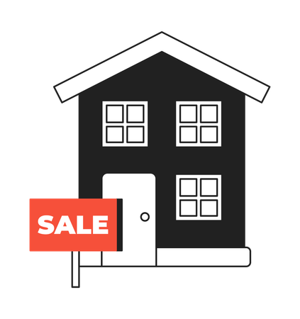 For sale sign house  Illustration