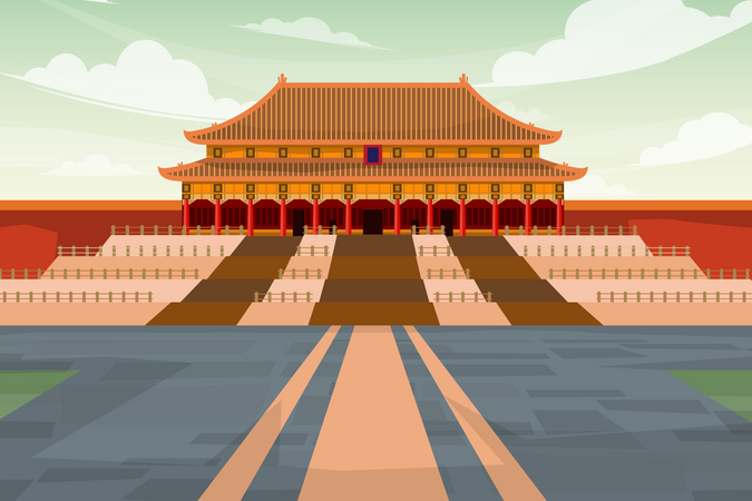 Forbidden City in Beijing  Illustration