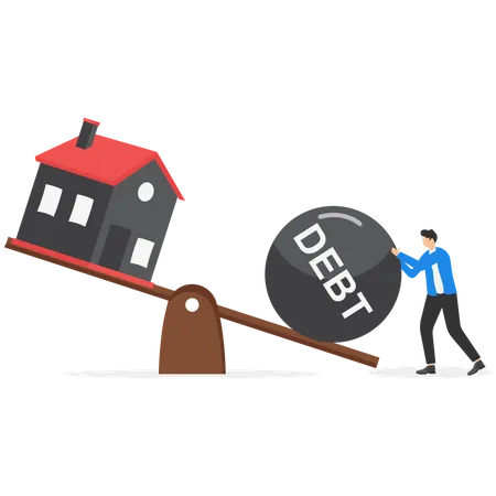 Foreclosure House Big Debt Loan Modern Vector Illustration In Flat Style Illustration