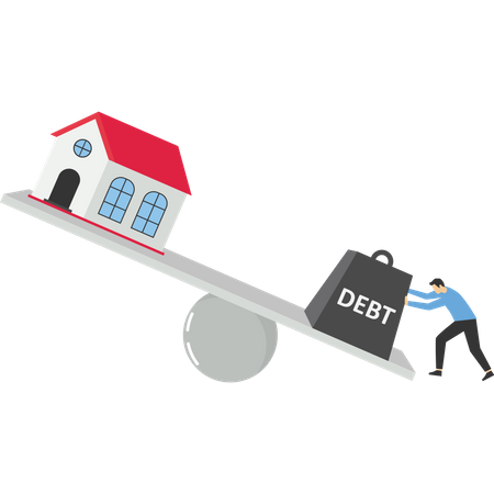 Foreclosure house big debt loan  Illustration