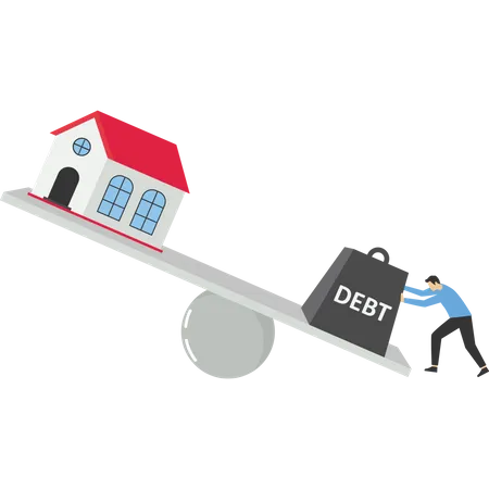 Foreclosure house big debt loan  Illustration