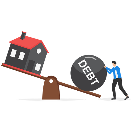 Foreclosure house big debt loan  Illustration