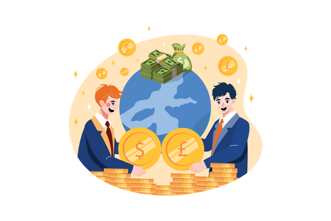 Foreign currency exchange  イラスト