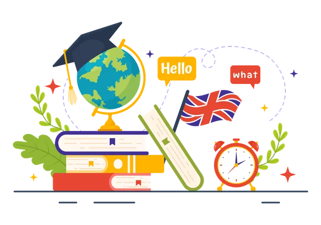 Language School Vector Illustration Of Online Learning Courses Training Program And Study Foreign Hallo Languages Abroad In Flat Background Illustration